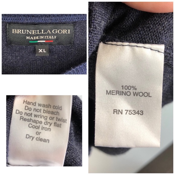 Brunella Gori Navy Blue Merino Wool Sweater - Picture 3 of 3